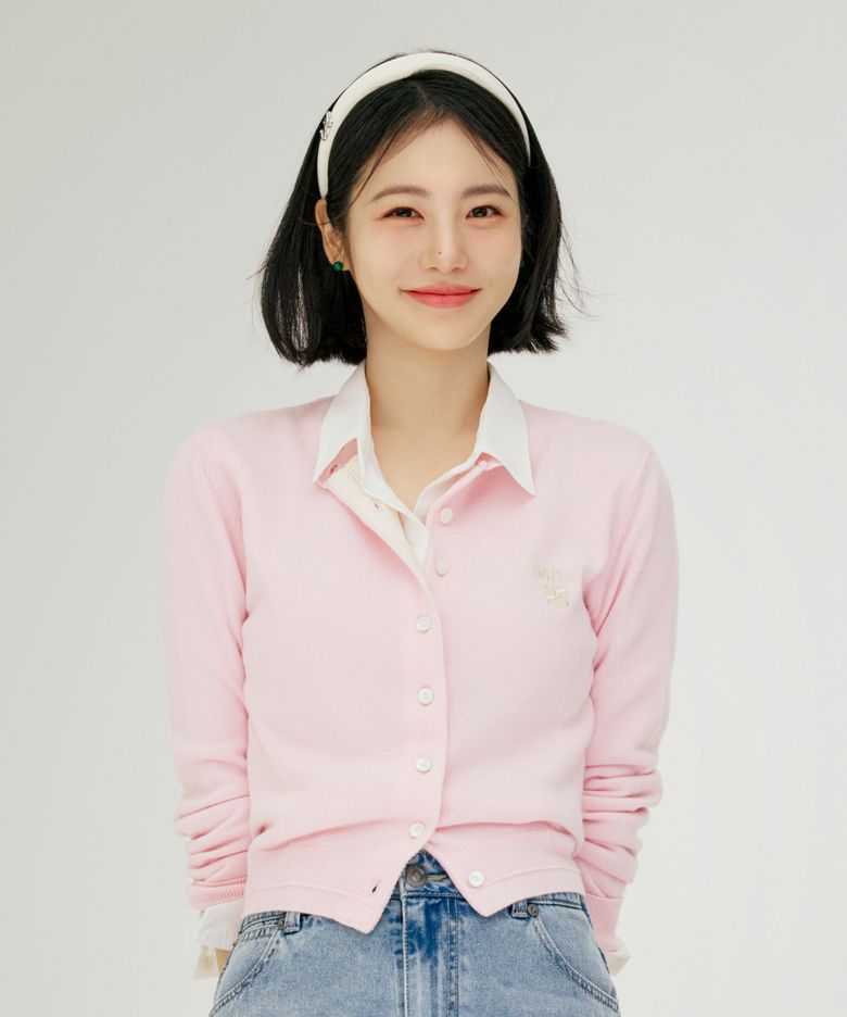 [신예은PICK] (W) 로렌 베이직 크루넥 파인 가디건 핑크