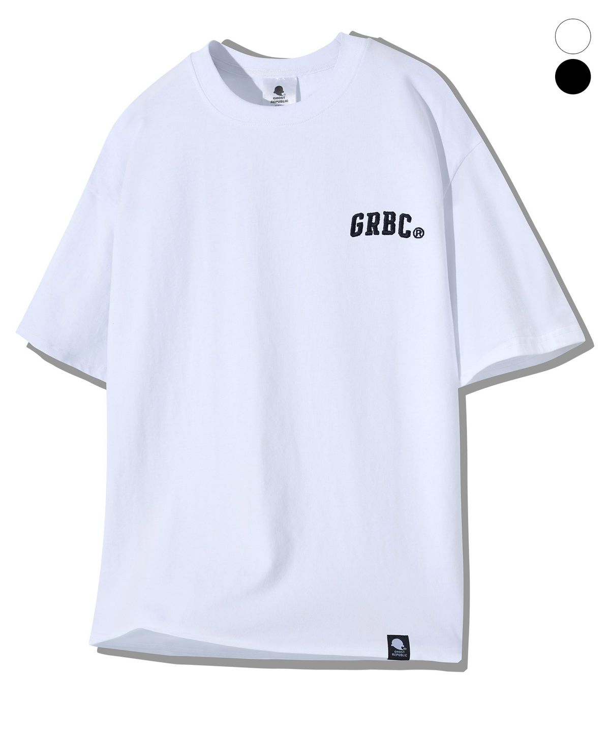 고스트리퍼블릭(GHOST REPUBLIC) GRBC 스몰 자수 오버핏 반팔티 2Color GT-341