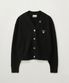 (W) 에센셜 파로 크롭 가디건 블랙