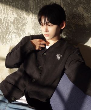 에센셜 파로 가디건 블랙