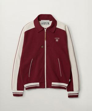 로턴 라이닝 칼라 트랙 집업 자켓 버건디
