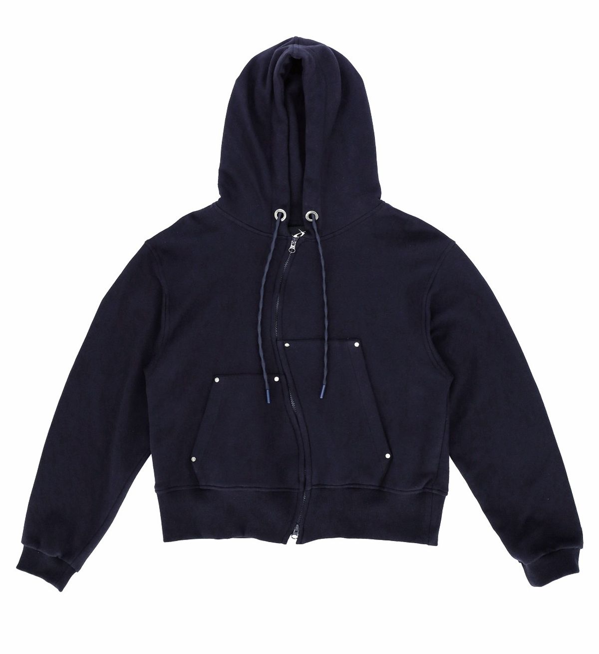 에르 바이 에러리스트(ERR BY ERRORIST) DISTORTION HOOD ZIP UP [NAVY]