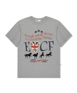 브레이크 홀스 프린트 오버핏 반팔티 [4color]