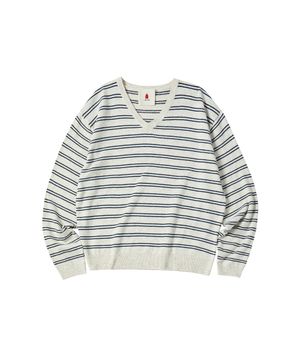 W WIT STRIPE SWEATER [IVORY]
