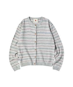 W STRIPE SWEATER CARDIGAN [GRAY]