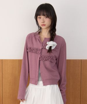 W FRILL CARDIGAN [PINK]