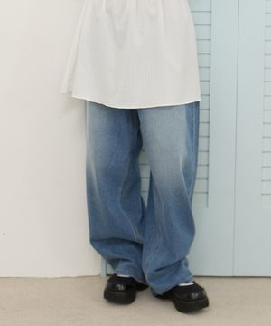 W BALLOON DENIM PANTS [BLUE]