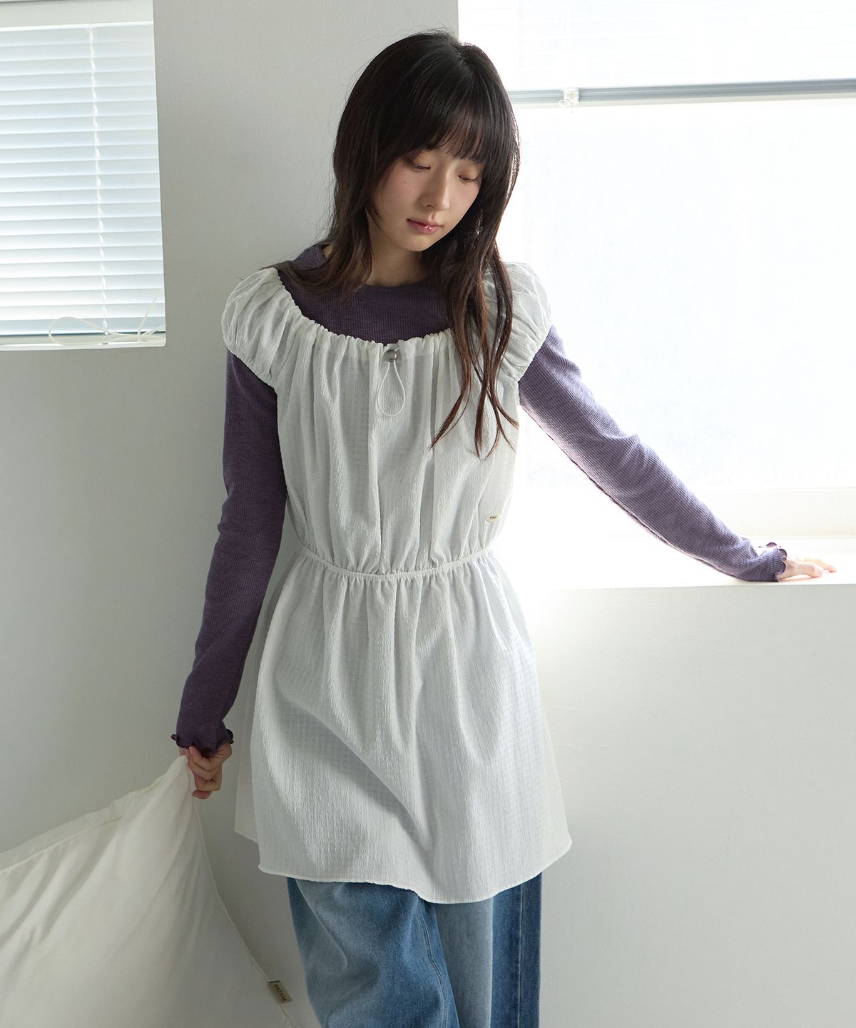 꼬모니노즈(COMONINOZ) W STRING ONE-PIECE [IVORY]