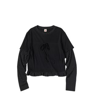 W DOT STRAP T-SHIRT [BLACK]