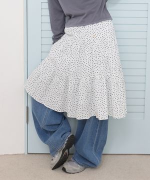 W DOT CANCAN MIDI SKIRT [IVORY]