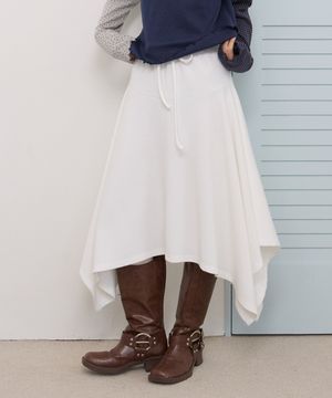 W KNIT SKIRT [IVORY]