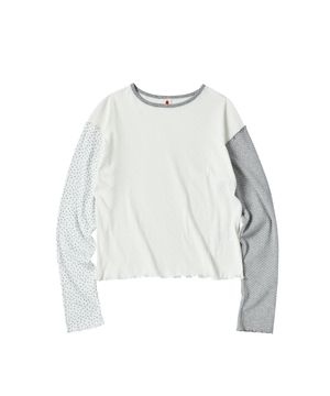 W FLOWER DOT T-SHIRT [IVORY]