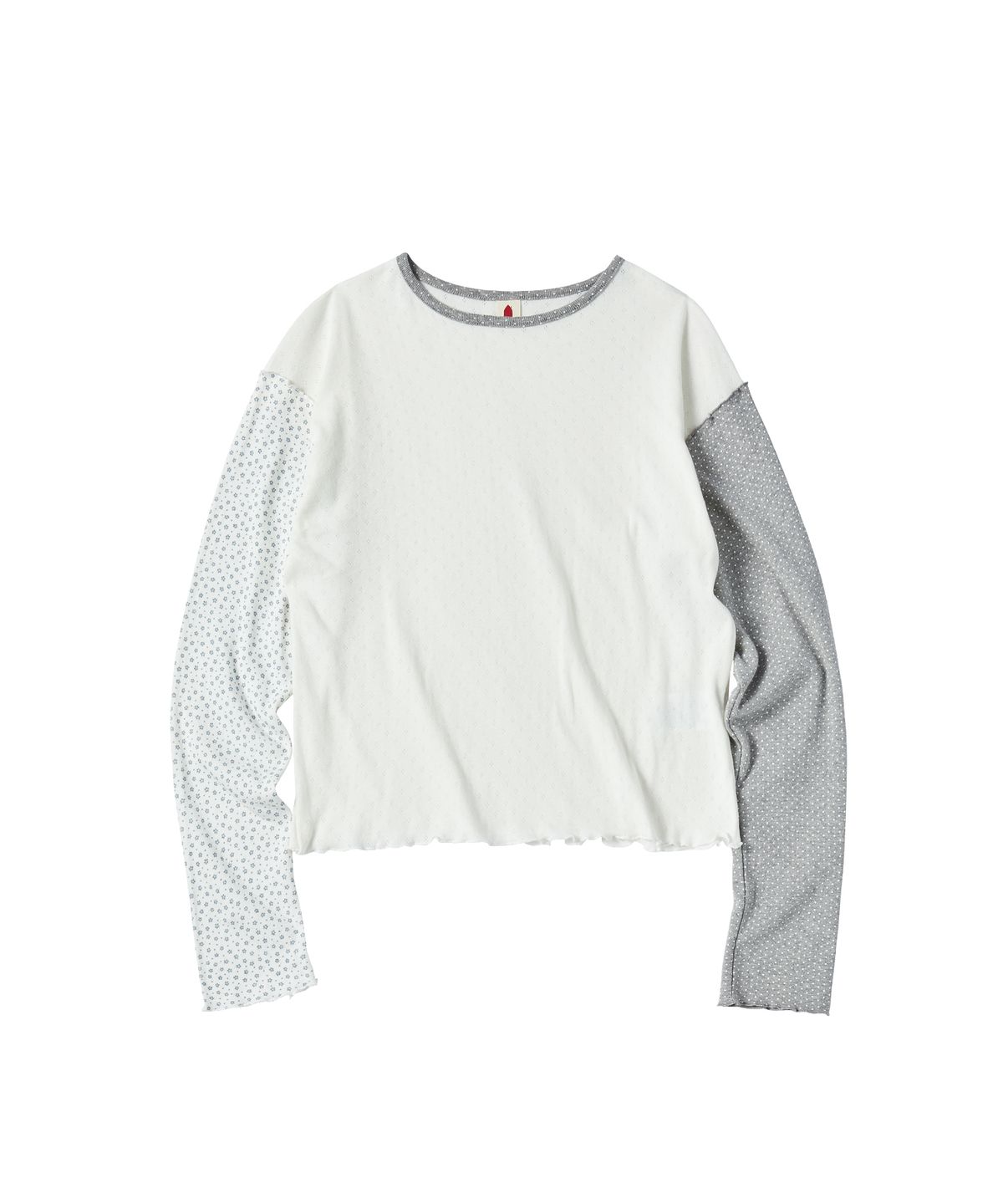 꼬모니노즈(COMONINOZ) W FLOWER DOT T-SHIRT [IVORY]