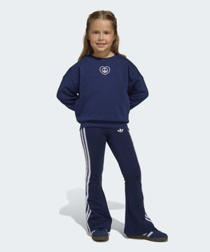 아디다스 X 디즈니 엘리스 크루 플레어 레깅스 세트 키즈  - 인디고 / KE0484