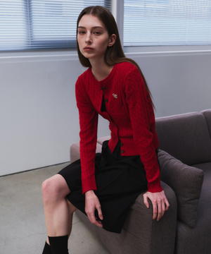 GNRL 시그니처 슈퍼파인 울 케이블 가디건 [RED] / WBD3L04505