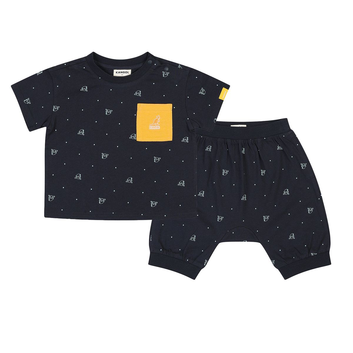 캉골키즈(KANGOL KIDS) [베이비] 루 올오버 프린트 세트웨어 SB 0A04 네이비