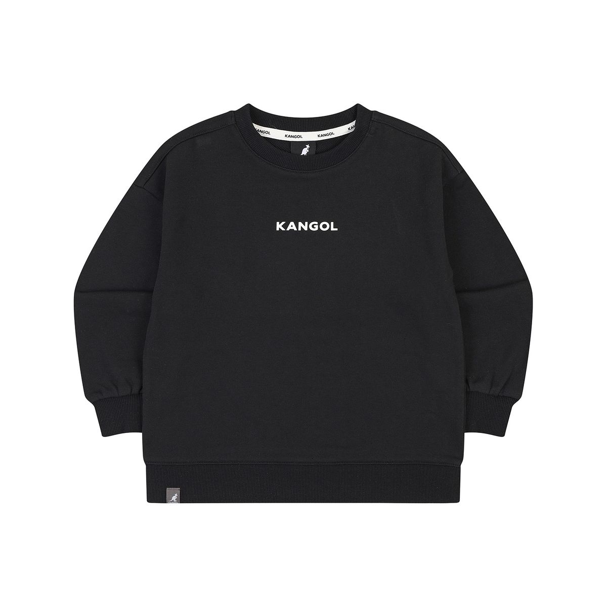 캉골키즈(KANGOL KIDS) 레터링 스탠다드 핏 스웻셔츠 SA 0001 블랙
