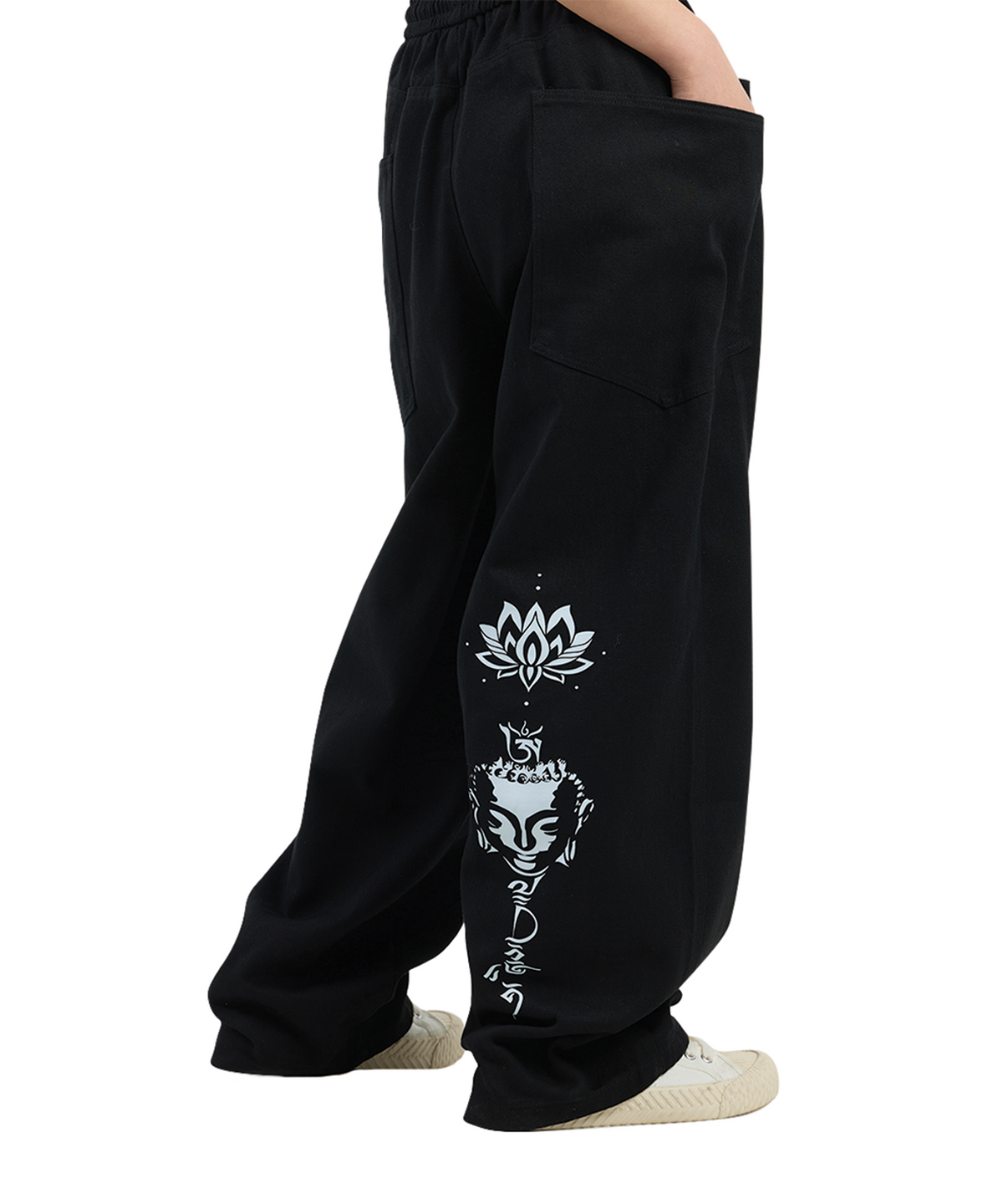 바반투(BHAVANTU) Om Lotus Oversized Pants (Black / Khaki)