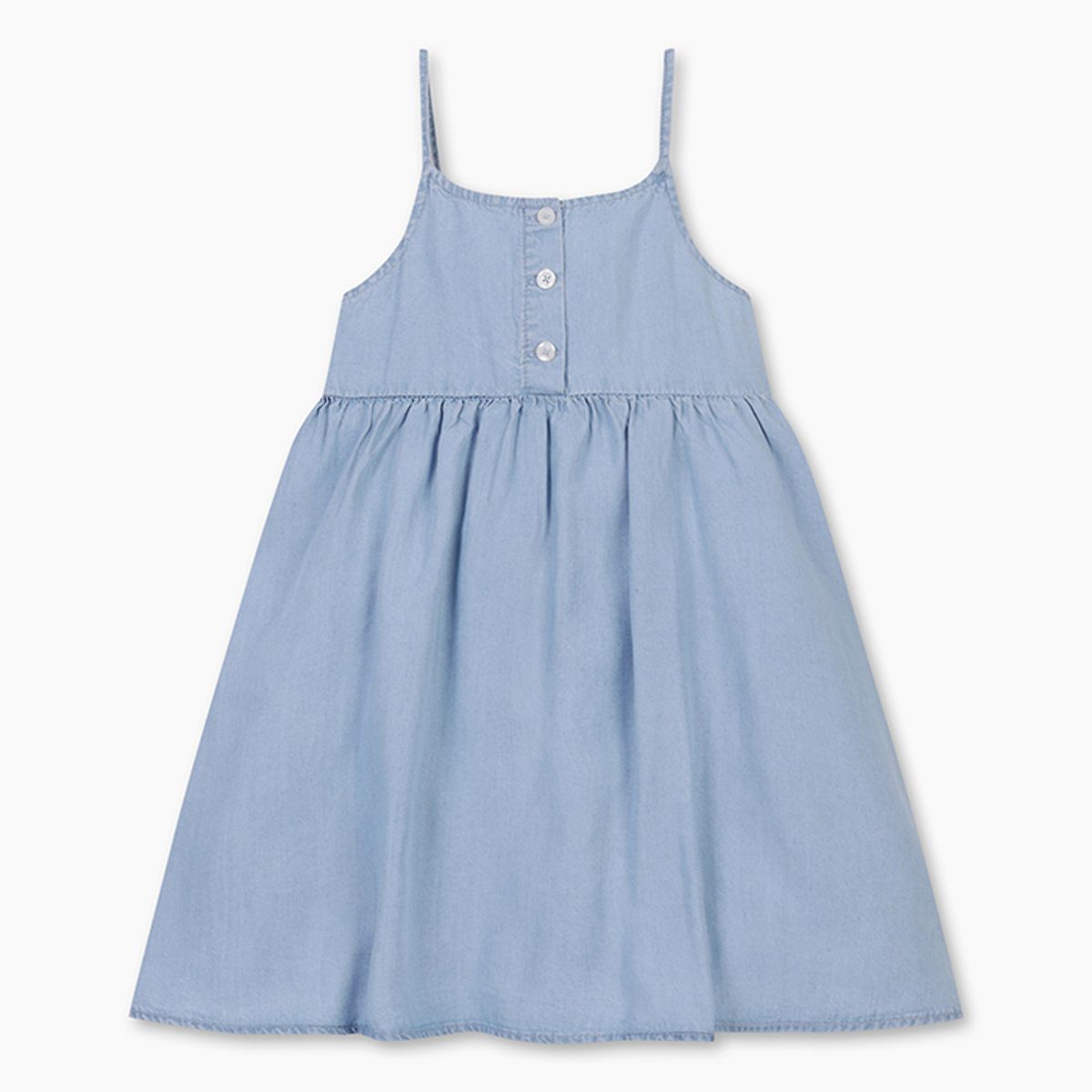 베네통키즈(BENETTONKIDS) 썸머 데님 스모킹 원피스_4FFKCV03JBL