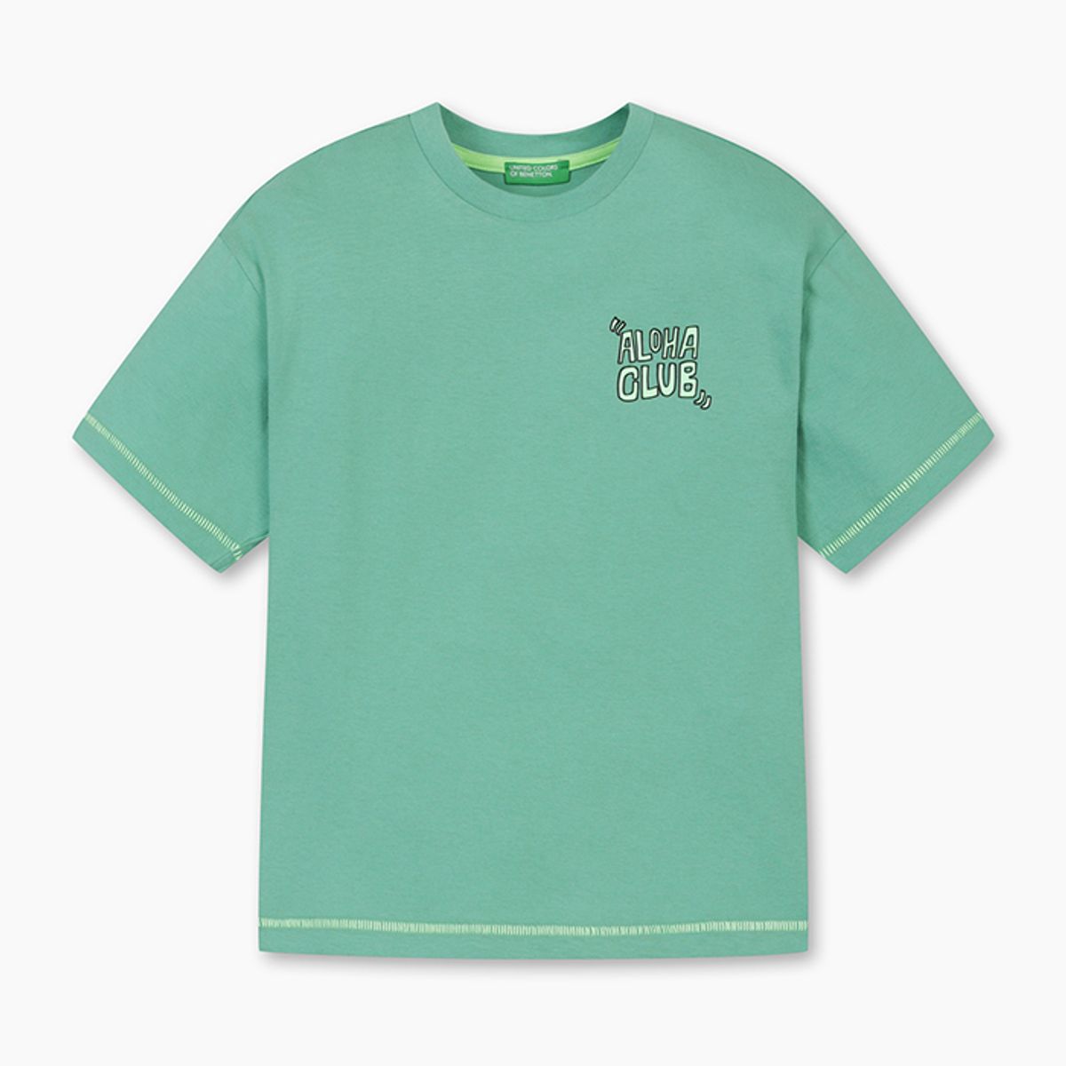 베네통키즈(BENETTONKIDS) 스티치 포인트 티셔츠_3I1XC10P6MT