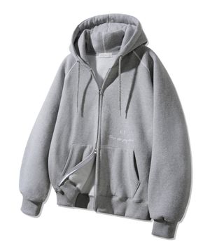 [기모] 스마일 피치 브러쉬 래글런 후드집업 BK7976_그레이