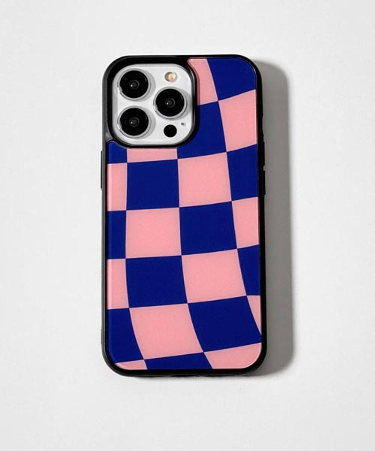 에이쓰리비쓰리(A3B3) [맥세이프 블랙 범퍼] Checkerboard Pink Blue 체커보드 핑크 블루 (글로시)