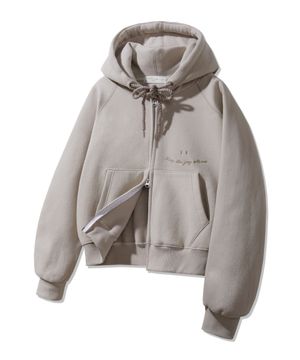 [기모] 스마일 피치 브러쉬 래글런 후드집업 BK7976_베이지