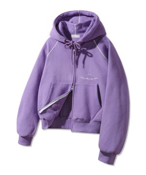 [기모] 스마일 피치 브러쉬 래글런 후드집업 BK7976_연보라