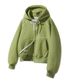 [기모] 스마일 피치 브러쉬 래글런 후드집업 BK7976_올리브