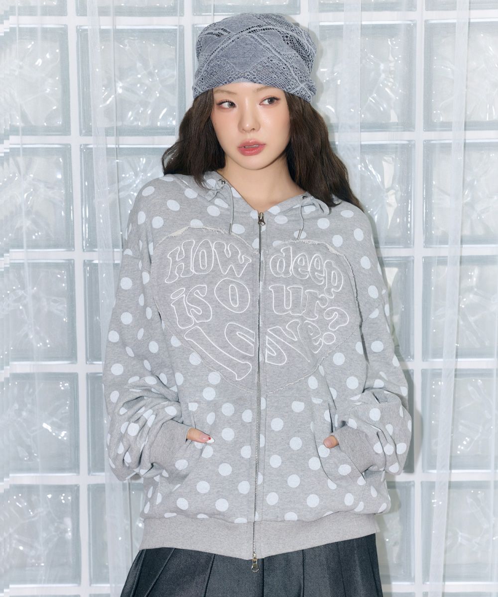 MUSINSA公式 | LUVISTRUE LOVE PATCH HOOD ZIPUP(GRAY)