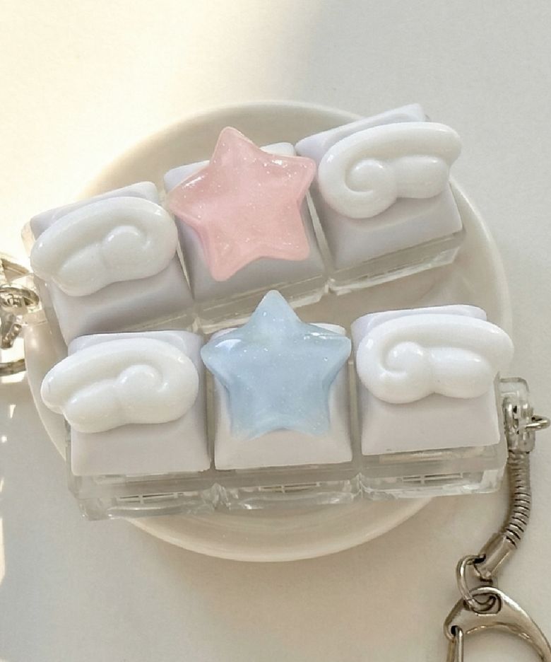 Angel star LED 키보드 키캡 키링 클릭커