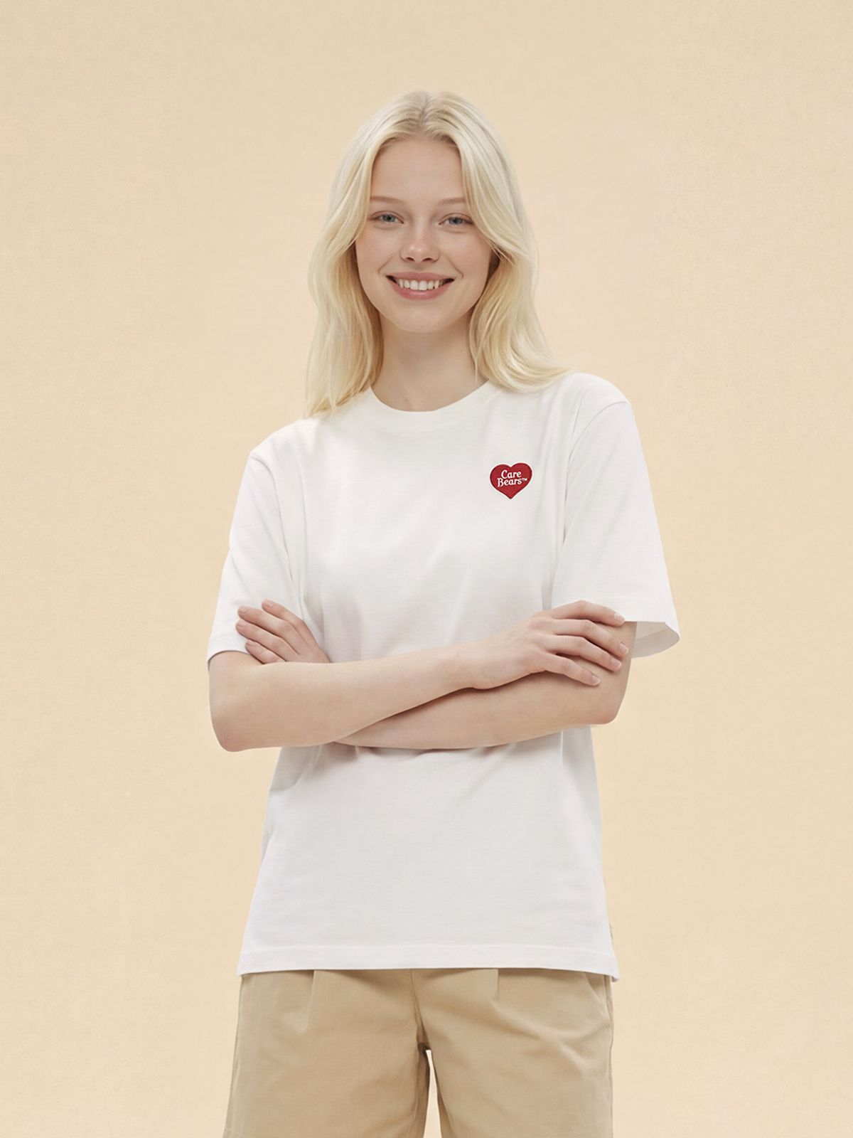 케어베어(CAREBEARS) 하트케어베어즈 오버핏 티셔츠 ADULT