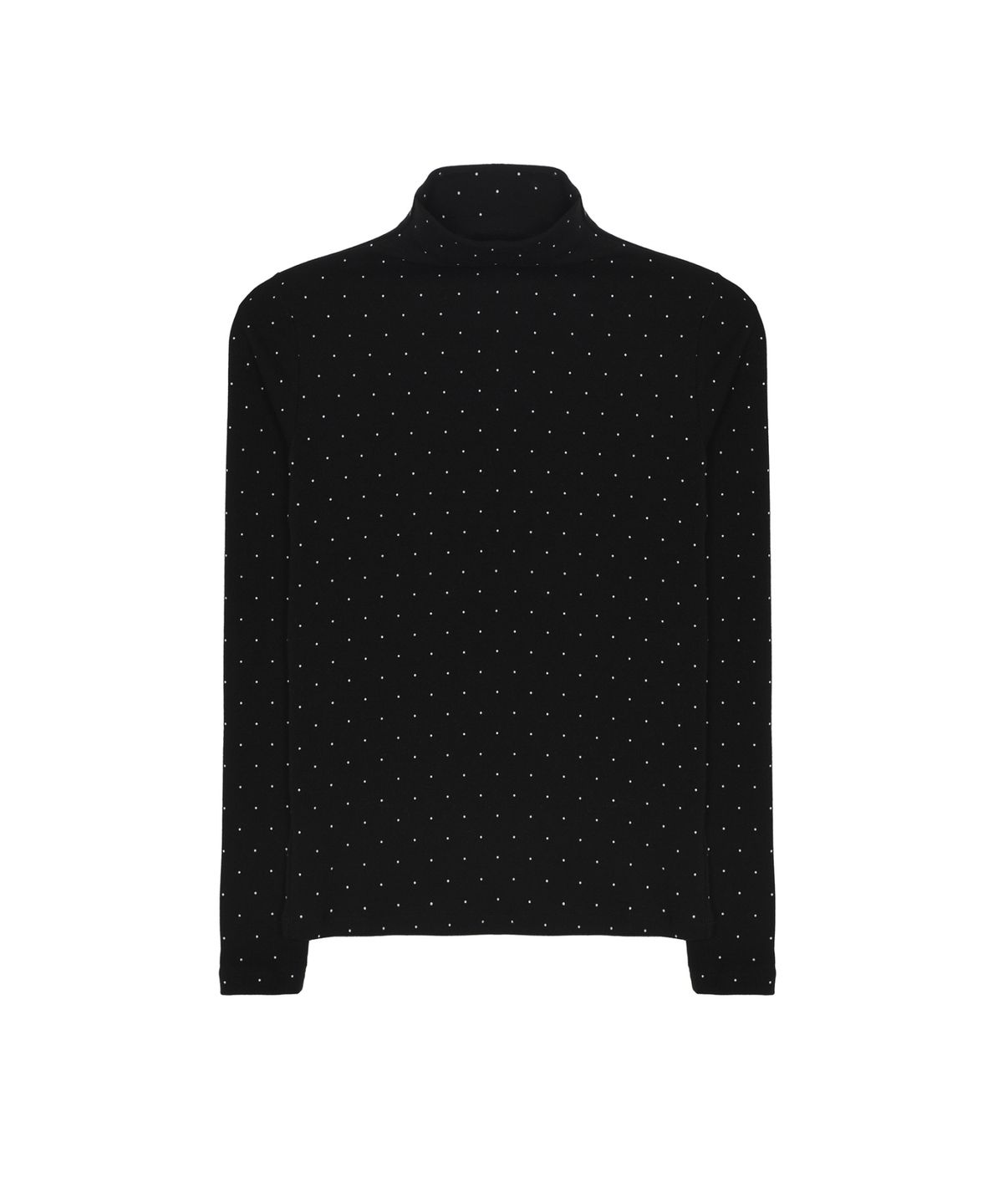 닉앤니콜(NICK&NICOLE) [ESSENTIAL] HIGH NECK SLIM TOP_DOT BLACK