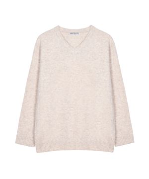 [ESSENTIAL] CLASSICAL SOFT V SWEATER_PEACH BEIGE