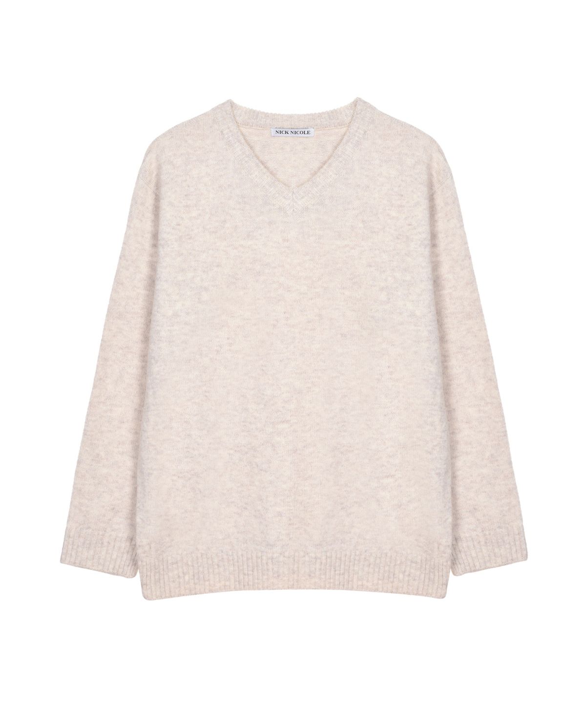 닉앤니콜(NICK&NICOLE) [ESSENTIAL] CLASSICAL SOFT V SWEATER_PEACH BEIGE