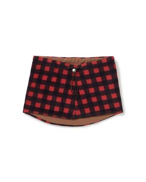 Grid fleece neck warmer / Red