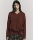 [ESSENTIAL] CLASSICAL SOFT V SWEATER_BRICK RED
