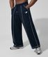 오버로크 스티치 스웨트 와이드 팬츠_네이비