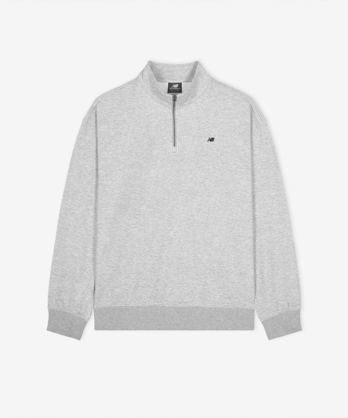 뉴발란스(NEW BALANCE) NBNCG11213 / UNI 에센셜 스몰로고 반집업 맨투맨 (GRAY)
