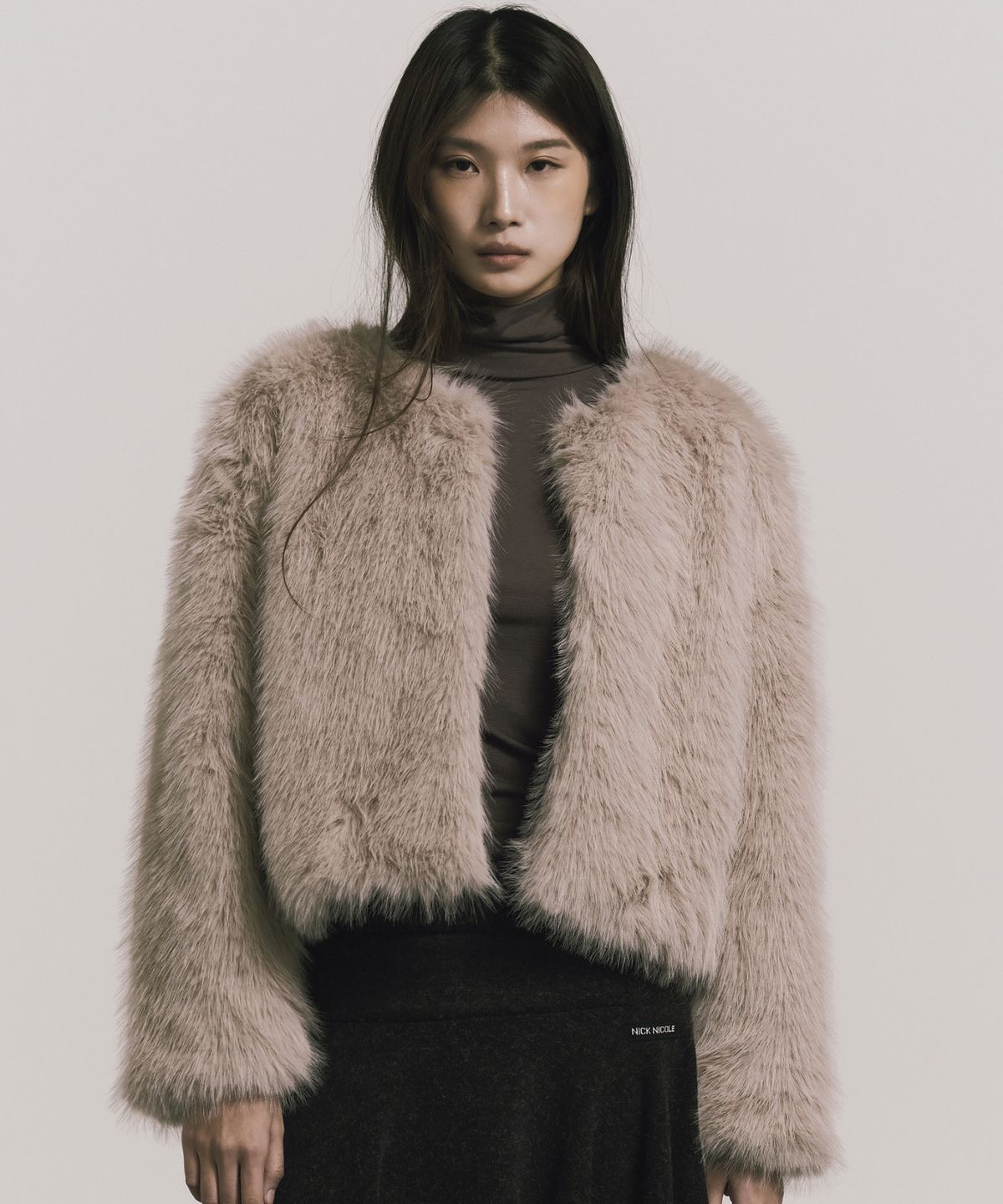 닉앤니콜(NICK&NICOLE) SOFT FUR CROPPED JACKET_BEIGE