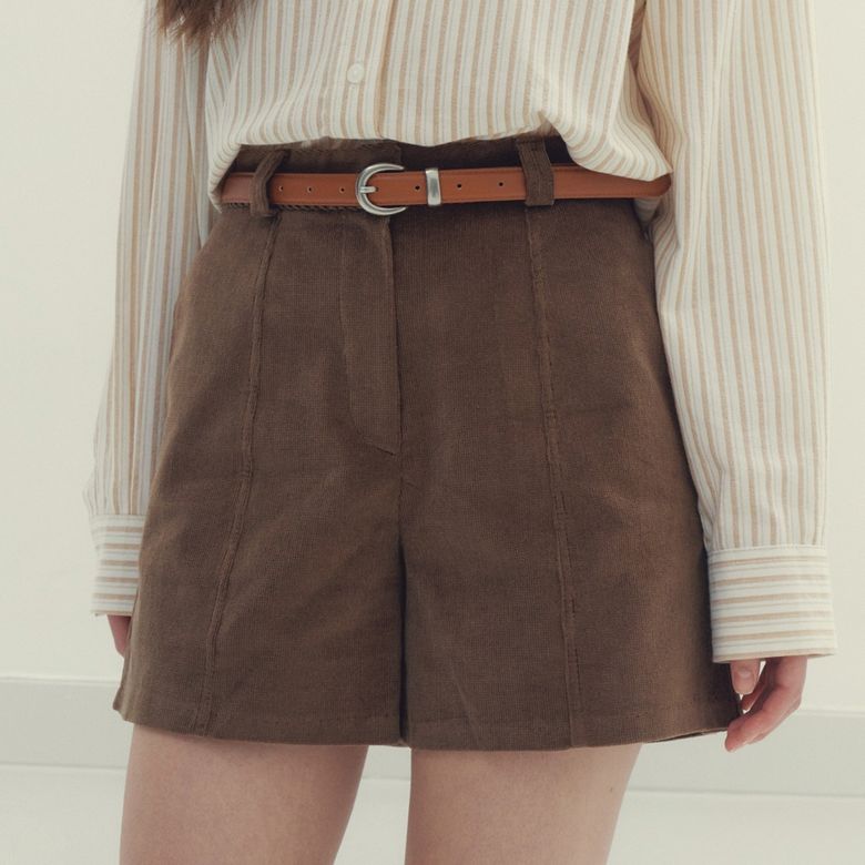 라운지 코듀로이 숏 팬츠_brown