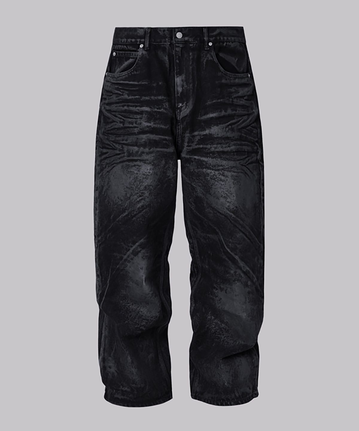 코너블레스(CORNERBLESS) COATED BLACK DENIM PANTS