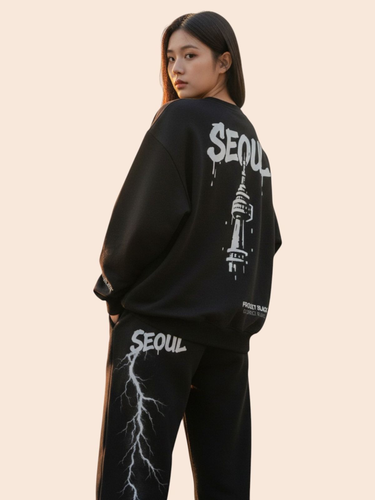 지블랙(ZBLACK) 글로벌 시티 씨리즈 기모  맨투맨 SEOUL