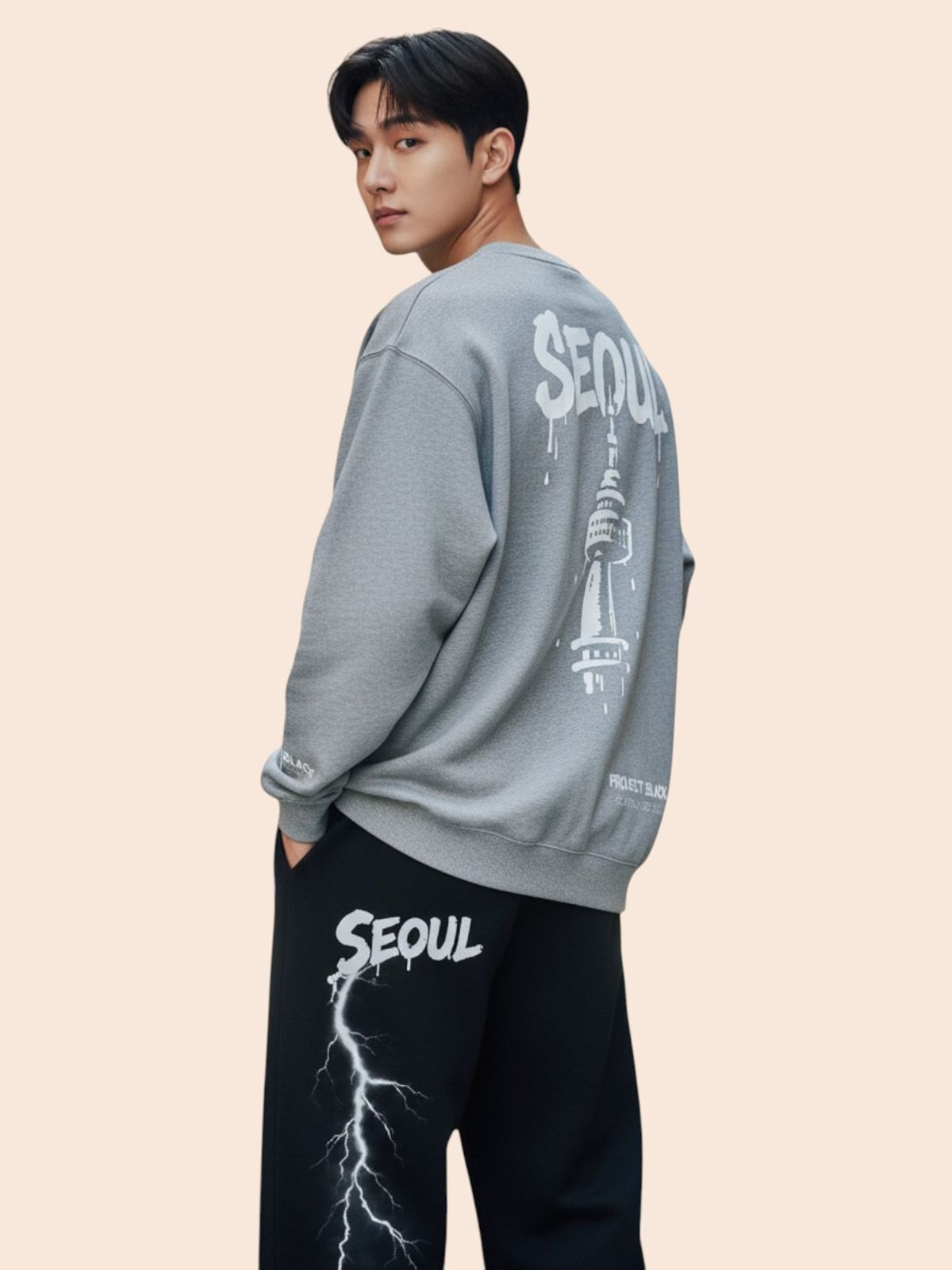 지블랙(ZBLACK) 글로벌 시티 씨리즈 기모  맨투맨 SEOUL