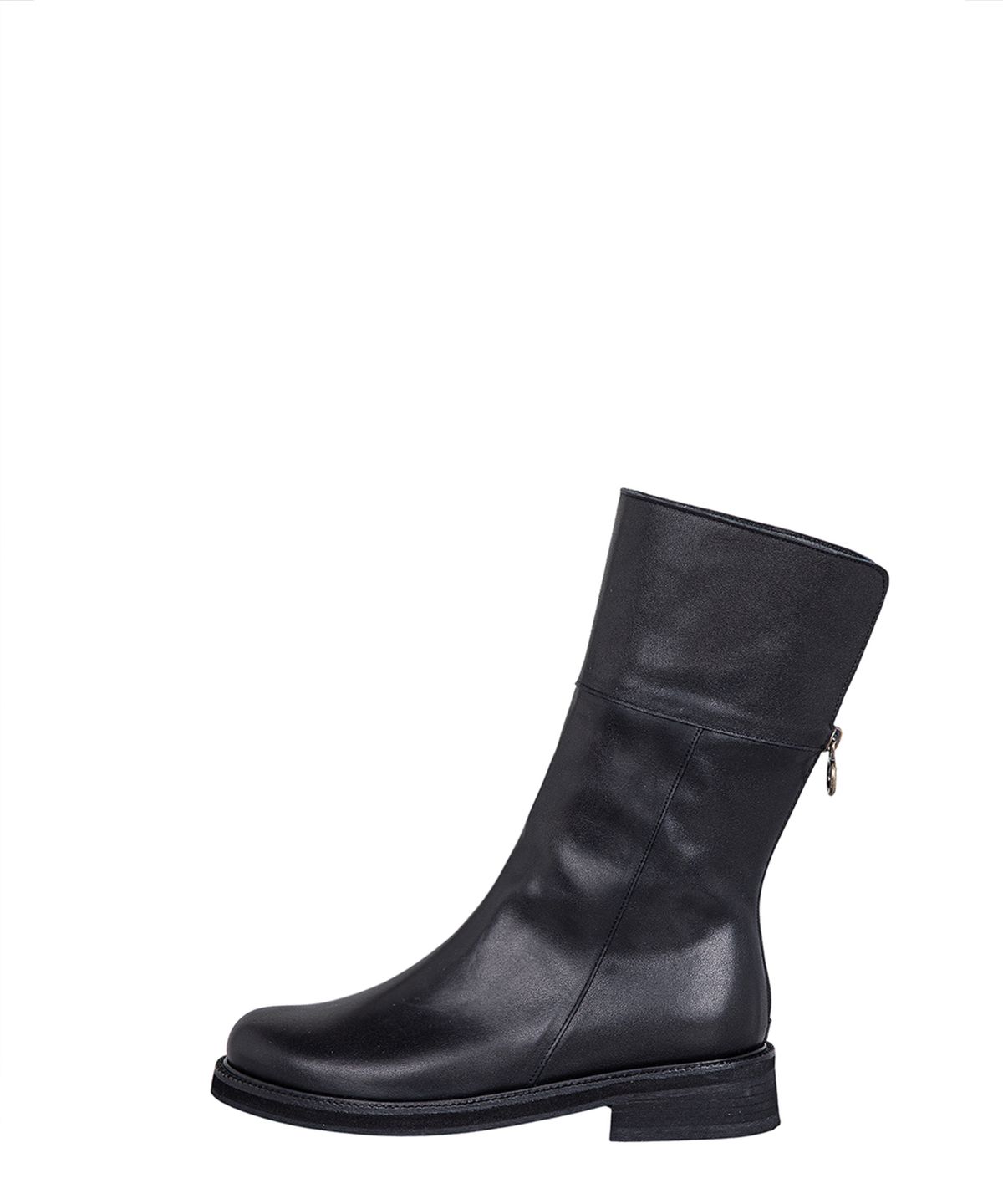슈바이초이(SHOEBYCHOI) 블랙 소가죽 크리스 미들부츠 (4cm)