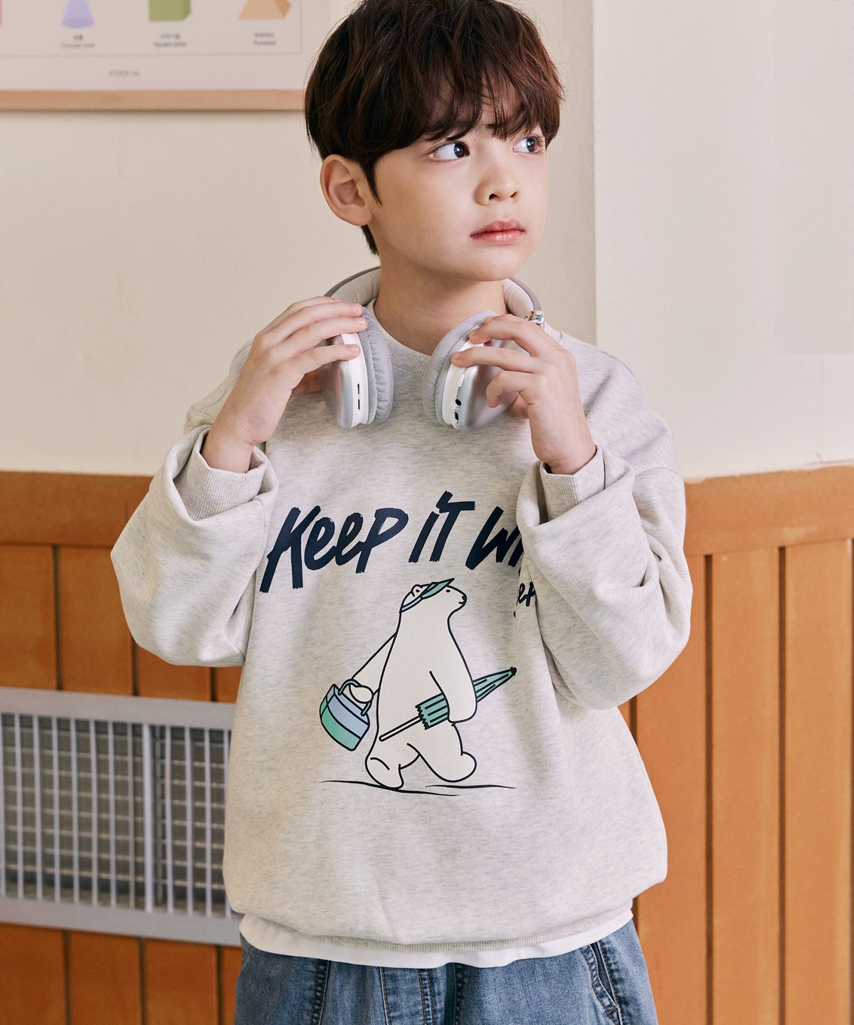 지프키즈(JEEPKIDS) 베어 킵와일드 맨투맨(KR5TSU852MI)