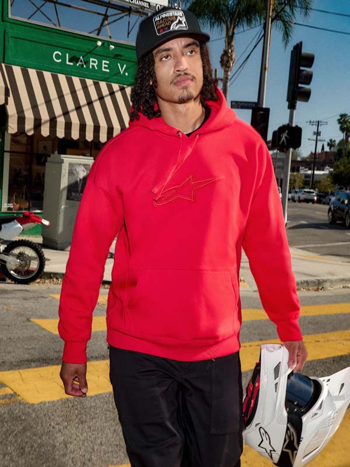 알파인스타즈(ALPINESTARS) EMERGENT OVERSIZED HOODIE - RED