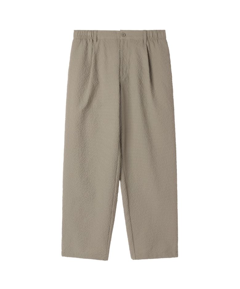 SEERSUCKER BANDING TROUSERS - BEIGE (P262MPT180)