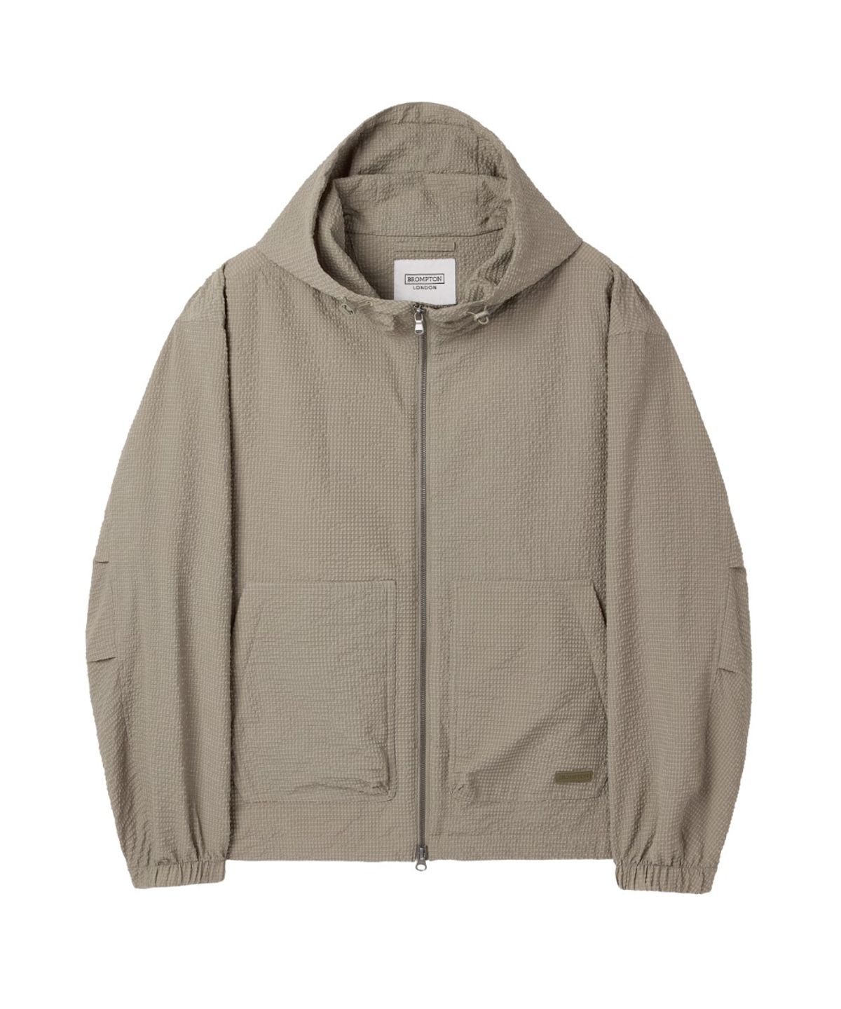 브롬톤 런던(BROMPTON LONDON) SEERSUCKER HOODIE ZIP-UP - BEIGE (P262UJP180)