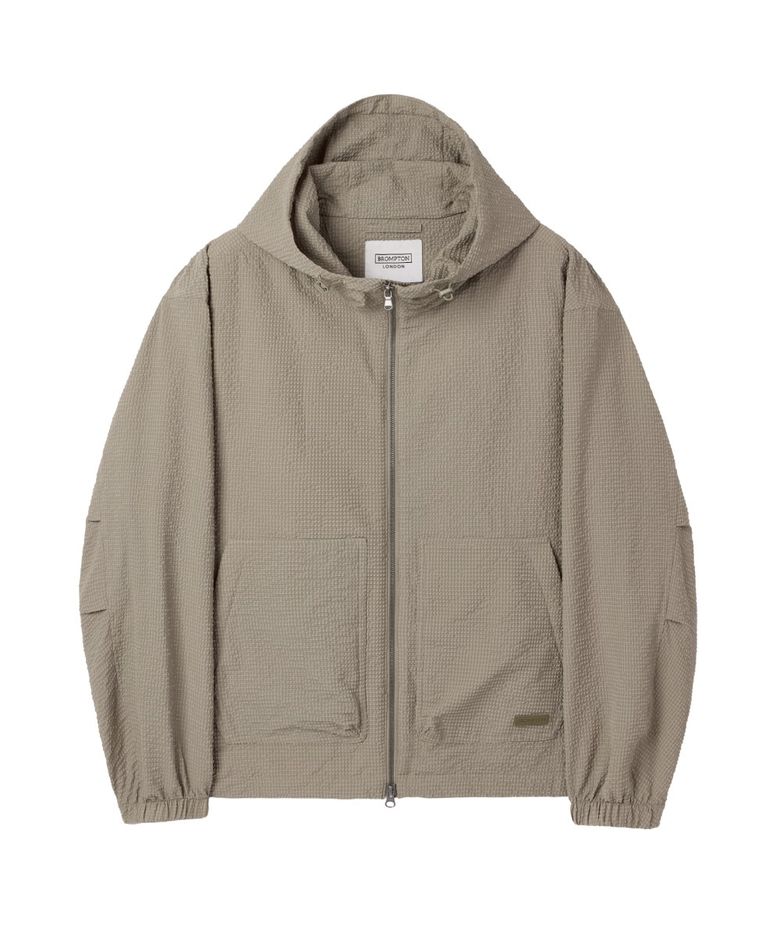 SEERSUCKER HOODIE ZIP-UP - BEIGE (P262UJP180)